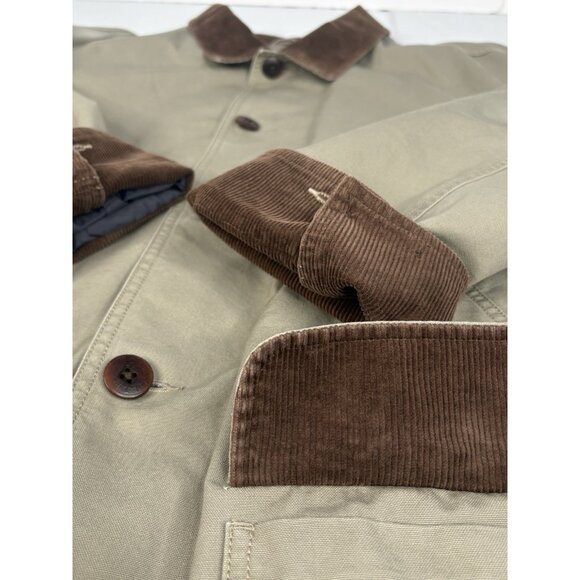 LL Bean Lined Barn Coat Mens XXL REG Beige Chore Corduroy Collar Khaki *Read* - Picture 10 of 16